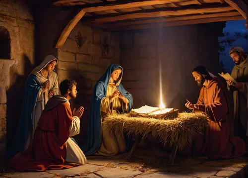 Compose a solemn poem reflecting on the significance of the nativity in a candlelit church.,the first sunday of advent,the manger,the third sunday of advent,birth of christ,the second sunday of advent