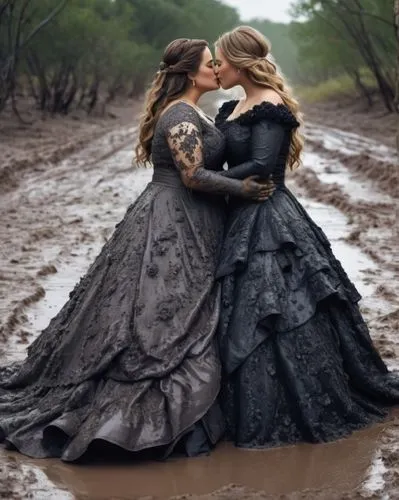 ballgowns,wlw,wedding photo,sapphic,brides,gothic dress,foundresses,victorian style,black dresses,sirenia,beautiful photo girls,jerrie,magdelena,lesbos,princesses,nightwish,gothic style,wedding dresse