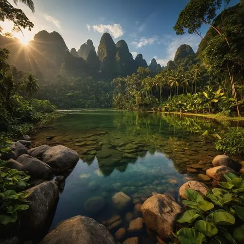 Setiap pagi adalah kesempatan baru untuk memulai lagi, untuk bermimpi lagi, dan untuk mencapai lebih dari yang kita pikir kita bisa.",a room filled with wooden benches next to a tree covered mountain,