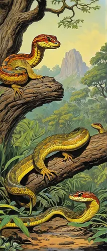 anaconda,yellow python,python family,tree python,tree snake,illustration,burmese python,snakes,agaricomycetes,reptiles,terrestrial vertebrate,iguanidae,african house snake,common garter snake,emperor snake,western terrestrial garter snake,iguania,true salamanders and newts,phyllobates,plains gartersnake,Illustration,Retro,Retro 18