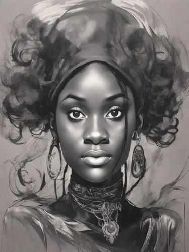 graphite,african woman,fantasy portrait,charcoal pencil,nigeria woman,black woman,digital painting,african american woman,sculpt,girl portrait,maria bayo,charcoal,ebony,black skin,pencil drawing,afro-american,woman portrait,afro american,face portrait,afro american girls