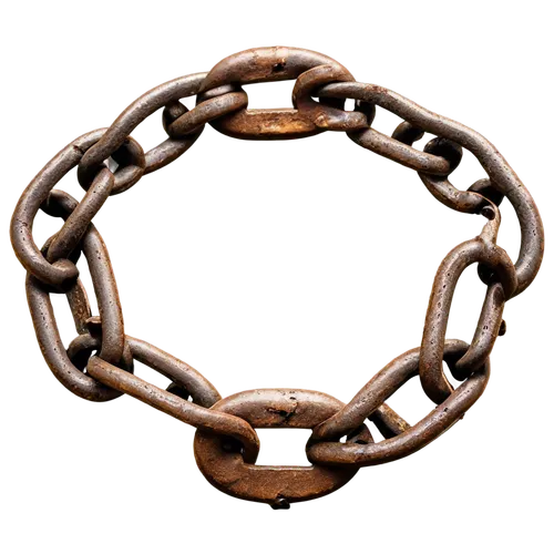 Broken chain, rusted metal, old worn-out links, snapped in half, lying on ground, detailed texture, realistic rusty color, close-up shot, shallow depth of field, dramatic lighting, cinematic compositi