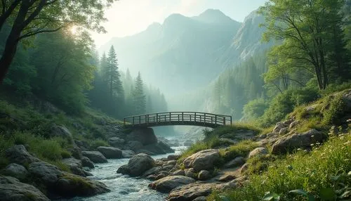 scenic bridge,wooden bridge,hanging bridge,beautiful landscape,nature wallpaper,nature landscape,natural scenery,landscapes beautiful,landscape nature,the natural scenery,mountain stream,nature background,hiking path,mountain river,landscape background,background view nature,mountain landscape,beautiful nature,southeast switzerland,river landscape,Photography,General,Realistic