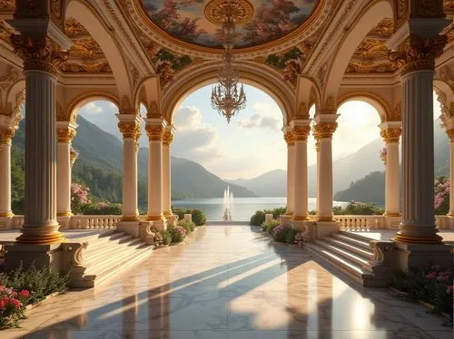 villa balbianello,marble palace,grandeur,bellagio,lago di lugano,neuschwanstein,europe palace,pillars,water palace,miramare,positano,palaces,hall of the fallen,rivendell,villa d'este,bahai,palace,palladianism,montecarlo,stresa,Photography,General,Realistic