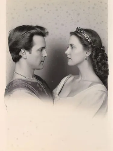 King and Queen of Württemberg as high-resolution art portrait photography in black and white,an old black and white po of two women,gwtw,vintage man and woman,dussander,romanovs,ravenelli,ruddigore,Ph