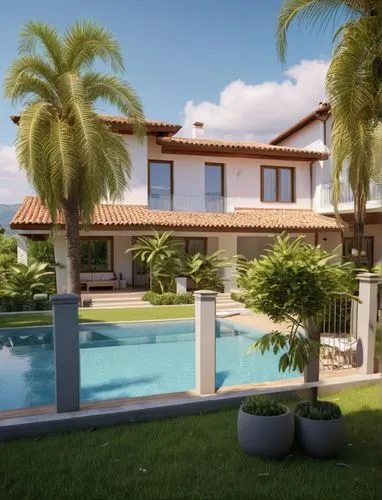 holiday villa,tropical house,palmilla,pool house,render,3d rendering,villas,casita,dreamhouse,inmobiliarios,beautiful home,palmera,dunes house,cabanas,vivienda,holiday home,villa,bungalows,casitas,hacienda,Photography,General,Realistic