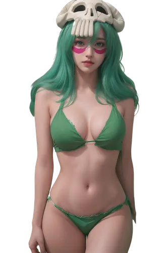 medusa gorgon,medusa,one-piece swimsuit,3d figure,3d model,kotobukiya,marina,tiki,anime 3d,melonpan,png transparent,jade,swimsuit,bathing suit,malachite,bulbasaur,3d rendered,swim suit,two piece swimwear,female doll