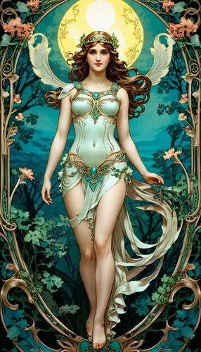 baoshun,ostara,oshun,rusalka,beltane,water nymph,Illustration,Retro,Retro 13