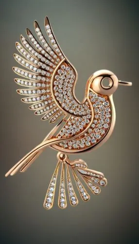 a small bird brooch with crystal wings,an ornamental bird,ornamental bird,mouawad,bird wing,art deco ornament,lalique