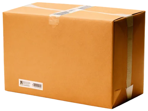 Package, brown cardboard box, sealed with transparent tape, white label, black font, shipping address, rectangular shape, creased edges, worn-out corners, matte texture, soft focus, warm lighting, 3/4