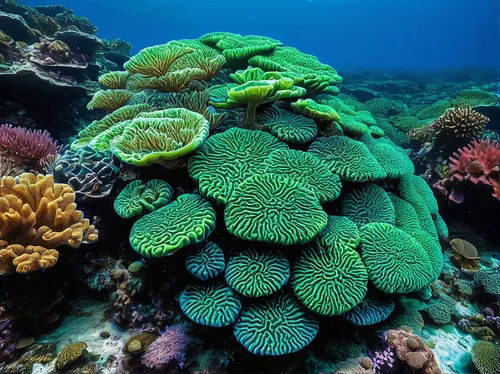 Incorporate brain coral into a fantasy world as a magical source of healing, and describe the enchanted properties it possesses.,coral reefs,stony coral,brain coral,great barrier reef,coral reef,soft 