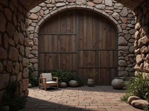 garden door,wooden door,wood gate,doorways,entryway,stone gate,entryways,doorway,front door,fairy door,3d render,render,house entrance,inglenook,stoneworks,archways,3d rendered,3d rendering,stone wall,wine barrel