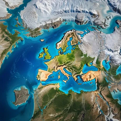 Europa hace 10000 años, en plena glaciación ,relief map,the eurasian continent,map of europe,cylindric,eurasia,supercontinent,eurocentrism,continent,europe,the continent,geostrategy,eurasian,eyjafjall