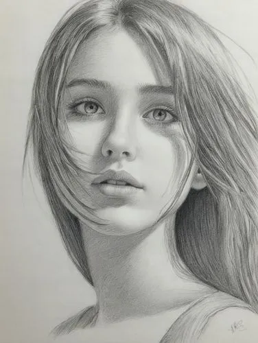 girl drawing,girl portrait,pencil drawing,graphite,charcoal pencil,charcoal drawing,Illustration,Black and White,Black and White 30