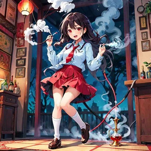 nue,aihua,akko,kurumi,ayano,uzuki,megu,yamashiro,tsukiko,smoking girl,mikuru asahina,runako,kumiko,smoke dancer,nico,mio,hina,akagi,miko,yamantaka,Anime,Anime,Traditional