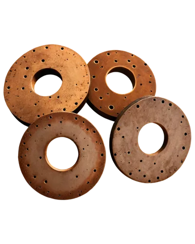 Circular holes, various sizes, metallic material, rusty texture, scattered on surface, dramatic shading, high contrast, 3/4 composition, shallow depth of field, warm color tone, cinematic lighting.,wo