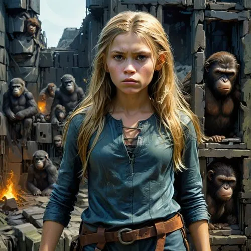 zookeeper,kong,female hollywood actress,monkey family,monkey gang,monkey island,neanderthal,the girl's face,clove,the monkey,digital compositing,the blood breast baboons,imax,neanderthals,great apes,animal world,monkey,human evolution,king kong,war monkey,Conceptual Art,Sci-Fi,Sci-Fi 01