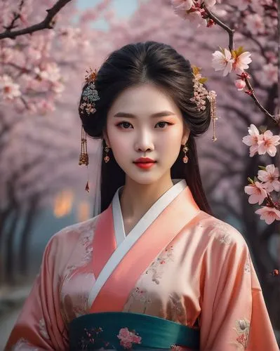 hanbok,hanfu,chuseok,plum blossoms,geiko,maiko,geisha girl,goryeo,the plum flower,geisha,japanese sakura background,plum blossom,hansung,joseon,oriental princess,gisaeng,korean culture,japanese woman,yiji,koreana,Photography,General,Fantasy