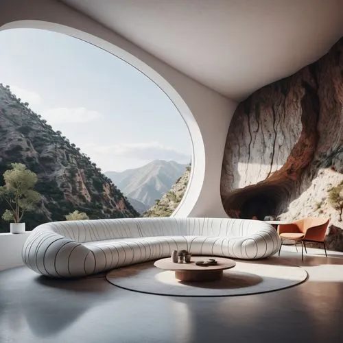 futuristic architecture,house in the mountains,futuristic landscape,earthship,house in mountains,modern minimalist lounge,Photography,Documentary Photography,Documentary Photography 08