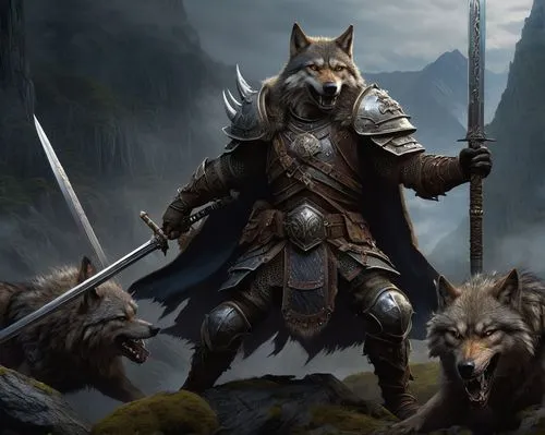 wolf hunting,howling wolf,heroic fantasy,norse,wolves,wolf,wolf pack,gray wolf,wolfdog,posavac hound,lone warrior,carpathian shepherd dog,wolf bob,two wolves,nordic bear,fantasy art,companion dog,massively multiplayer online role-playing game,guards of the canyon,wolf couple,Conceptual Art,Oil color,Oil Color 16