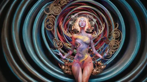 neon body painting,bodypainting,body painting,bodypaint,apophysis,slinky,psychedelic art,biomechanical,hoop (rhythmic gymnastics),meridians,showgirl,medusa,mirror of souls,decorative figure,fractalius,dryad,wormhole,magic mirror,the enchantress,majorette (dancer)