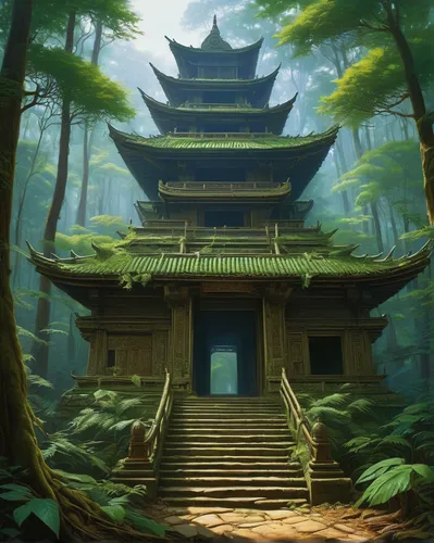 asian architecture,tsukemono,japanese shrine,japanese architecture,ginkaku-ji,hall of supreme harmony,chinese temple,buddhist temple,japan landscape,kumano kodo,pagoda,the golden pavilion,rokuon-ji,shrine,淡島神社,stone pagoda,chinese architecture,world digital painting,japanese background,temple fade,Illustration,Realistic Fantasy,Realistic Fantasy 03