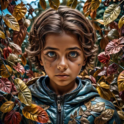 girl in a wreath,child portrait,girl with tree,girl in the garden,world digital painting,mystical portrait of a girl,oil painting on canvas,fantasy portrait,digital painting,child in park,little girl in wind,autumn icon,the little girl,girl in flowers,young girl,digital art,digital artwork,portrait of a girl,children of war,kids illustration