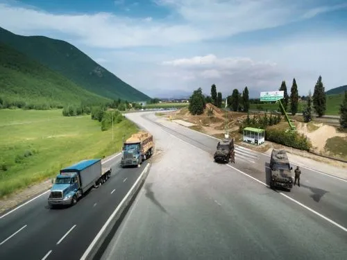 semitrailers,platooning,actros,autoroutes,hauliers,freight transport,the pamir highway,croatia a1 highway,motorbuses,road surface,routiers,transportes,routier,mountain highway,dual carriageway,carretera,transport and traffic,fleet and transportation,highways,convoy