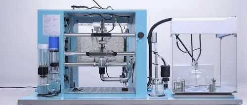 A scientist invents a machine that can convert air into hollow bleach.,laboratory equipment,double head microscope,scientific instrument,isolated product image,membranophone,laboratory oven,lab,formul