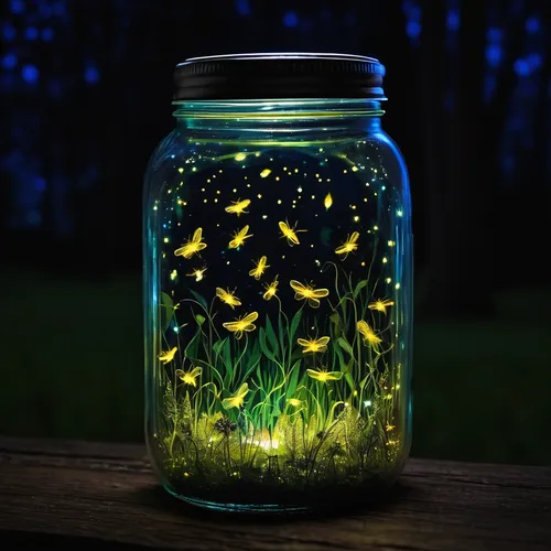 fireflies,firefly,glowworm,glass jar,fairy lanterns,bioluminescence,glow in the dark paint,mason jar,illuminated lantern,honey jars,jar,honey jar,slug glass,spreewald gherkins,mason jars,empty jar,constellation pyxis,jars,nightlight,starry night,Illustration,Paper based,Paper Based 16