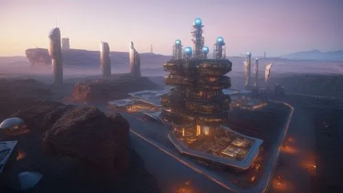 cosmodrome,ancient city,sansar,extrasolar,theed,barrayaran,labyrinthian,secunda,wastelands,futuristic landscape,orduna,terraformer,monoliths,graecorum,citadels,arcology,khandaq,kharkh,mining facility,skyreach,Photography,General,Sci-Fi