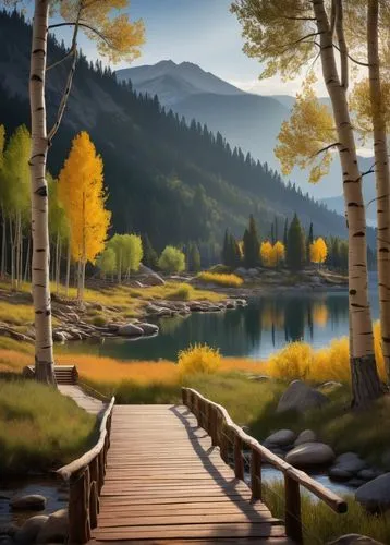 landscape background,fall landscape,autumn landscape,autumn mountains,world digital painting,wooden bridge,nature landscape,autumn background,salt meadow landscape,autumn scenery,digital painting,mountain landscape,landscape nature,forest lake,forest landscape,river landscape,nature background,beautiful landscape,autumn forest,mountain scene,Art,Artistic Painting,Artistic Painting 37