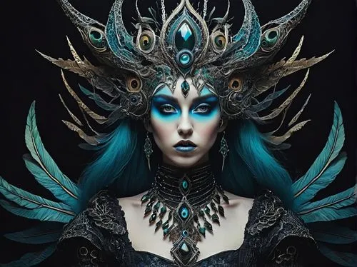 blue enchantress,fantasy portrait,ciorbea,fantasy art,headpiece,ice queen,masquerade,queen of the night,the enchantress,sorceror,enchantress,garuda,inara,elashyi,saturnyne,varuna,uriri,fairy peacock,headdress,vaivara,Photography,Artistic Photography,Artistic Photography 12