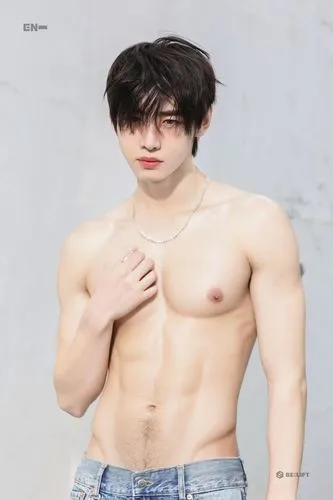 Shirtless man with slim waist, abs, pink nipple, pubic hair and light skin. Smooth, bright light and no shadow,intermodulation,daewon,pectoralis,taek,hyuk,pectorals,muscleman,minjun,tuan,xiaojun,pecks