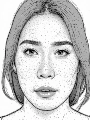 female face,asian woman,juvederm,woman's face,angioedema,kreuk,Design Sketch,Design Sketch,Black and white Comic