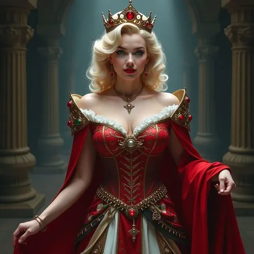 queen of hearts,emperatriz,etheria,gothel,countess,lady in red,Conceptual Art,Fantasy,Fantasy 04