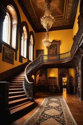 ingestre,harlaxton,peterhouse,bramshill,sheldonian,staircase,stonyhurst,easthampstead,mountstuart,beningbrough,nostell,entrance hall,holyroodhouse,bluecoat,rufford,rectories,panelled,hunterian,blickling,royal interior,Art,Artistic Painting,Artistic Painting 34