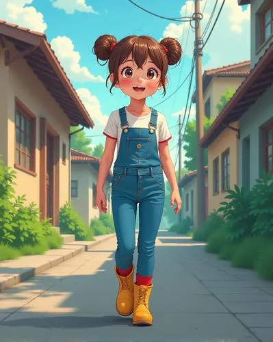 girl in overalls,cute cartoon character,overalls,agnes,overall,mabel