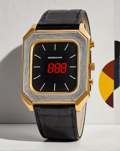 Imagine a retro-style watch with a digital twist.,gold watch,swatch watch,analog watch,swatch,men's watch,casio ctk-691,smart watch,open-face watch,wristwatch,vintage watch,wrist watch,watch accessory