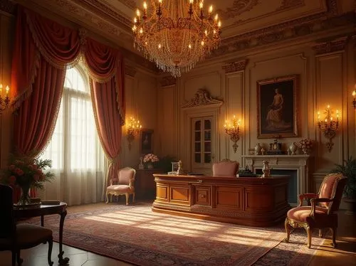 ornate room,victorian room,danish room,royal interior,parlor,ritzau,chambre,enfilade,sitting room,villa cortine palace,anteroom,talleyrand,highclere castle,althorp,great room,chateau margaux,dining room,neoclassical,board room,entrance hall,Photography,General,Realistic