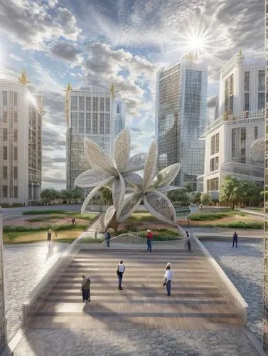 sharjah,ulaanbaatar centre,hongdan center,botanical square frame,new housing development,tianjin,urban design,zhengzhou,minsk,urban development,3d rendering,city fountain,decorative fountains,ulaanbaatar,futuristic architecture,ekaterinburg,heroes ' square,addis ababa,barangaroo,the boulevard arjaan