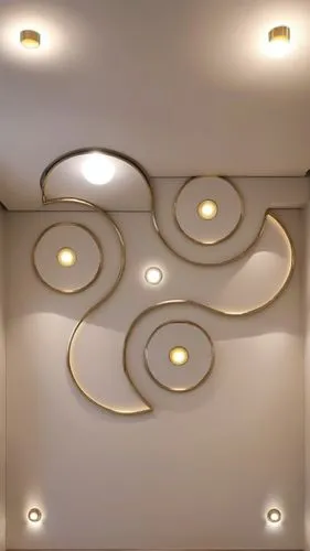 Gypsum decoration in the ceiling of a room with hidden LED lighting the ceiling,a decorative lamp mounted above a bathroom counter,ceiling light,ceiling lamp,ceiling lighting,ceiling construction,wall