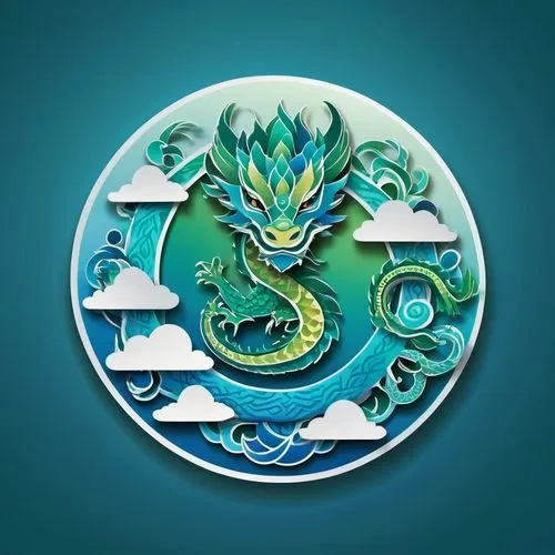 chinese dragon,green dragon,dragon design,dragon boat,dragon li,dragon of earth,qinghai,chinese water dragon,dragon,zhejiang,painted dragon,teal blue asia,chinese icons,zui quan,dalian,chinese background,wyrm,growth icon,beihai,chinese horoscope,Unique,Design,Sticker