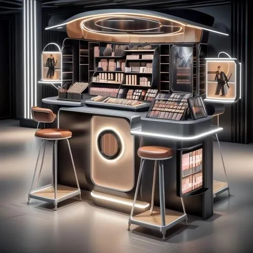 cosmetics counter,women's cosmetics,cosmetics,bar counter,agent provocateur,unique bar,brandy shop,oil cosmetic,cosmetic products,piano bar,beauty room,cash register,jukebox,bar,ufo interior,sci fi surgery room,liquor bar,chocolatier,expocosmetics,gold bar shop