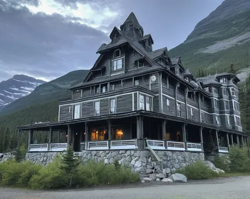 house in the mountains,house in mountains,many glacier hotel,banff springs hotel,mount robson,the cabin in the mountains,yukon territory,banff alberta,lake minnewanka,carcross,geiranger,chalet,jasper national park,british columbia,banff,wild west hotel,house with lake,maligne lake,canadian rockies,alpine restaurant,Illustration,Black and White,Black and White 26