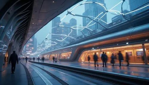 maglev,light trail,futuristic landscape,futuristic architecture,skytrain,cybercity,sky train,metropolis,under the moscow city,shanghai,subway station,guangzhou,atmospheres,light trails,urban,commuters,skyways,urbanworld,skytrains,cityscape,Photography,General,Realistic