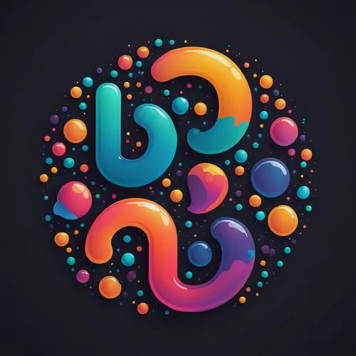 Create a playful logo with a bubble letters font,dribbble icon,dribbble,dribbble logo,swirls,cinema 4d,colorful spiral,airbnb logo,tiktok icon,3d bicoin,infinity logo for autism,airbnb icon,bubble blo