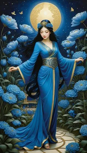 baoshun,amphitrite,janmastami,blue enchantress,dakini,shakuntala,Illustration,Realistic Fantasy,Realistic Fantasy 08