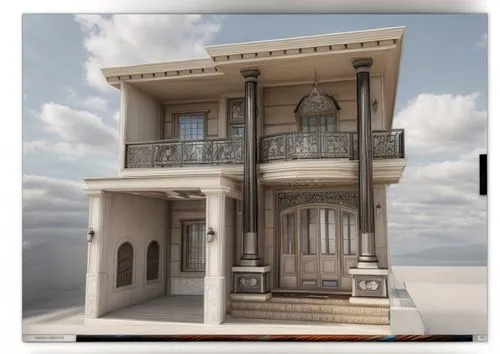 house with caryatids,build by mirza golam pir,model house,islamic architectural,3d albhabet,3d rendering,two story house,riad,qasr al watan,iranian architecture,persian architecture,house of allah,hou