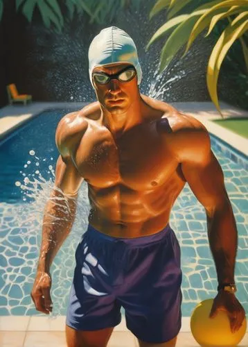 swimmer,muscle man,swimming technique,the man in the water,hulk,swim cap,aquaman,3d man,sea man,sports hero fella,water polo,swimming people,merman,steel man,panamanian balboa,female swimmer,daredevil,oil on canvas,muscle icon,pool cleaning,Art,Artistic Painting,Artistic Painting 09